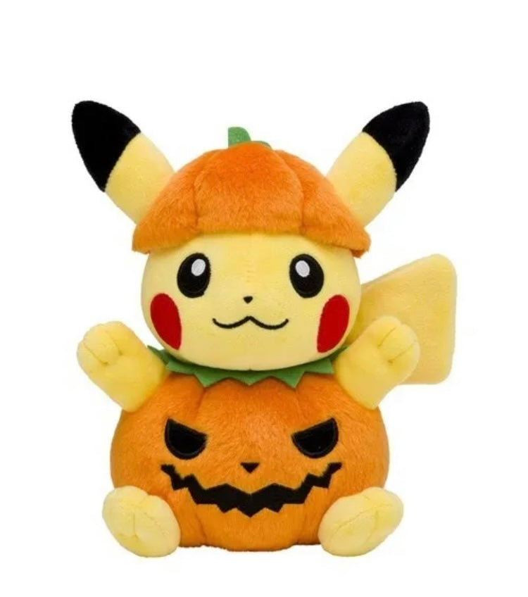 Pokemon Center Japan Halloween 2023 Pikachu Pumpukin Plush Stuffed Toy 8.3 in