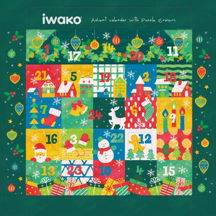 24pcs Christmas Advent Calendar Iwako Japanese Puzzle Eraser 2024