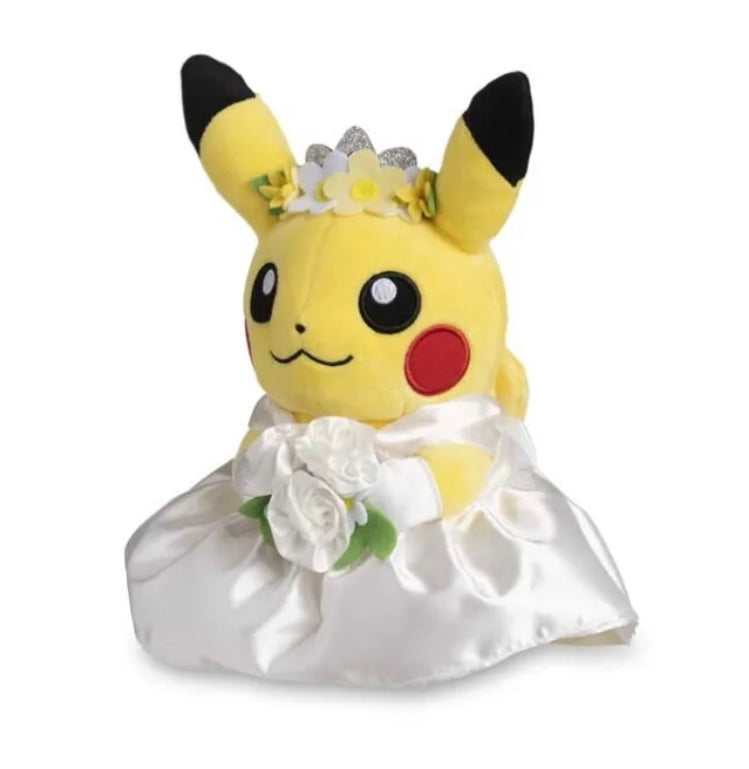 Pokemon Center Japan Garden Wedding Pikachu Bride + Groom Plush Set of 2 Stuffed Toy 7.8 in