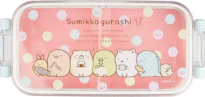 San-X Sumikko Gurashi Two Tier Lunch Box with Chopsticks Pink Bento KY41101