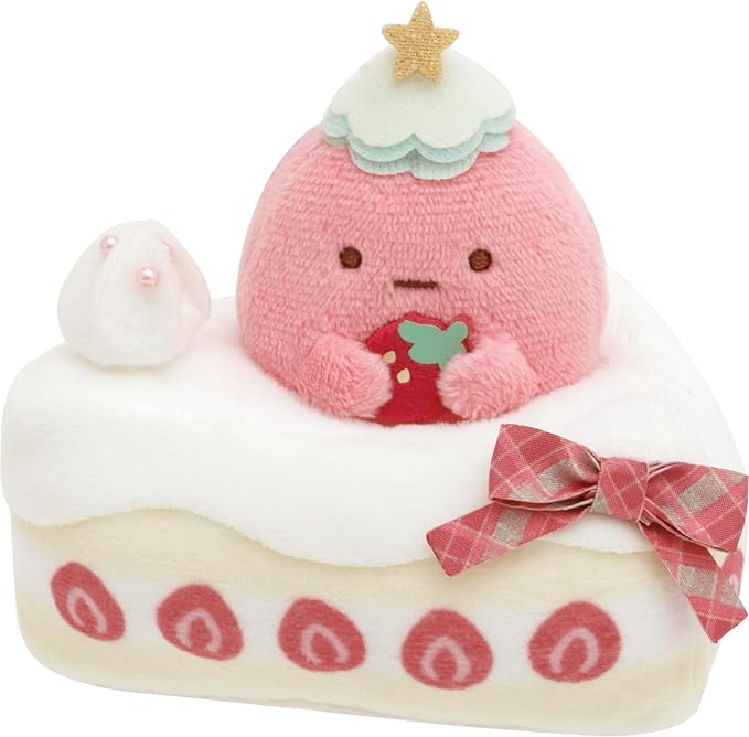 San-X Sumikko Gurashi Tenori Plush Toy Strawberry Christmas Cake & Tapioka MO22901