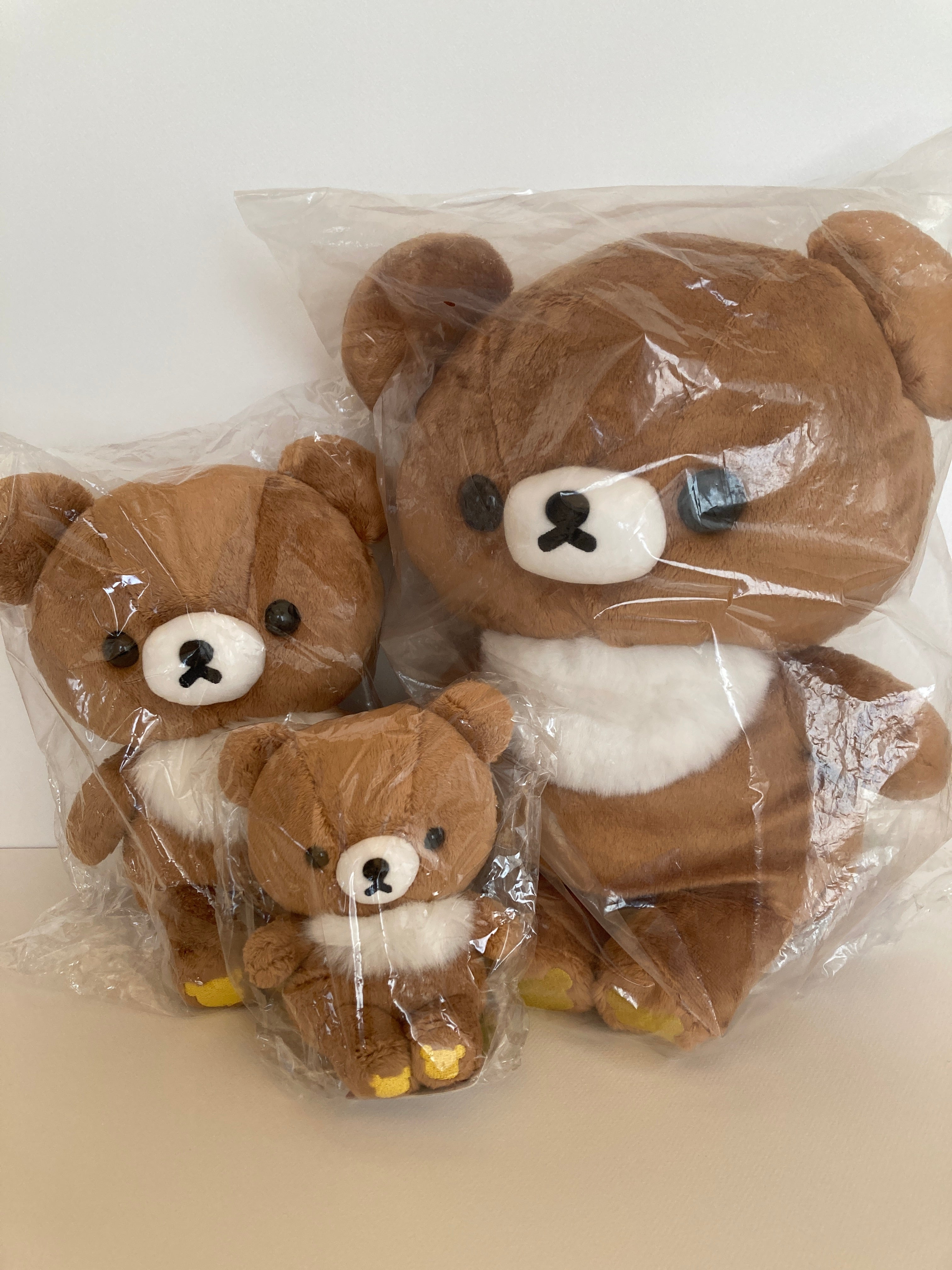 3 Size Set Chairoikoguma Plush Kogumachan Rilakkuma San-X MR94401, MR47301,  MR47101